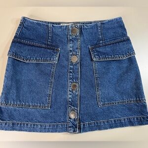 Top Shop Moto Button down mini jeans skirt Y2K retro blue Women’s 30 / 8